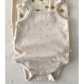 21 New Korean Version Of The Newborn Baby Soft Sling One-Piece Comfortable Romper Vest Triangle Bag Fart Clothes (Option: Floret-80cm)