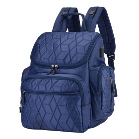 Multifunctional Large-Capacity Mommy Backpack (Option: Blue rhombus)