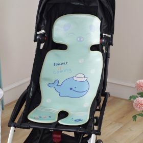 Summer Stroller Cooling Pad 3D Air Mesh Breathable Stroller Mat Mattress Latex Baby Car Seat Cover Cushion (Option: Green whale-33x72cm)