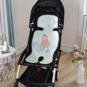 Summer Stroller Cooling Pad 3D Air Mesh Breathable Stroller Mat Mattress Latex Baby Car Seat Cover Cushion (Option: Green bicycle bear-33x72cm)