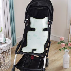 Summer Stroller Cooling Pad 3D Air Mesh Breathable Stroller Mat Mattress Latex Baby Car Seat Cover Cushion (Option: Thick ice silk jacquard green-33x72cm)