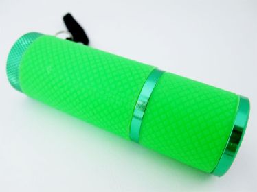 Luminous 9-head aluminum flashlight (Color: Green)