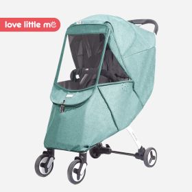 Stroller Windshield Rain Cover Universal Warm Winter Children Wind And Rain Protection (Option: Light Green)