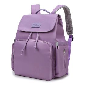 Large-capacity Multi-function Baby Mother And Baby Outing Backpack Fashion Backpack (Color: Purple)