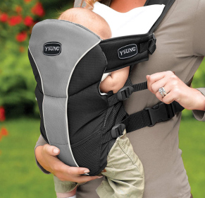 Breathable Double-shoulder Baby Carrier Four Seasons Multifunctional Baby Products Holding Baby Artifact (Color: grey)