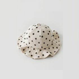 All-match Cute Fisherman Hat For Infants And Children (Option: Polka dot apricot-0to2 one size)