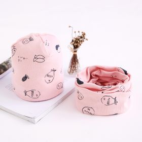 Two-piece Towel Baby Cotton Collar Hat Set (Option: Pink-L)