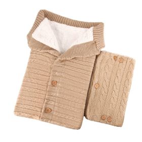 Anti-kick Sleeping Bag Wool Knitted Baby Outdoor (Option: Beige-68x40cm)