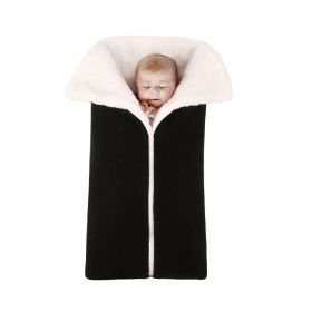 Baby Outdoor Baby Stroller Zipper Sleeping Bag Cover Blanket 2in1 (Option: Black-One size)