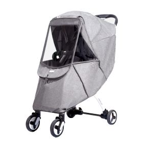 Stroller Windshield Rain Cover Universal Warm Winter Children Wind And Rain Protection (Option: Light gray)