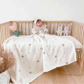 Coral Fleece Baby Baby's Blanket (Option: Rabbit Tulip Cover Blanket-90x125CM)